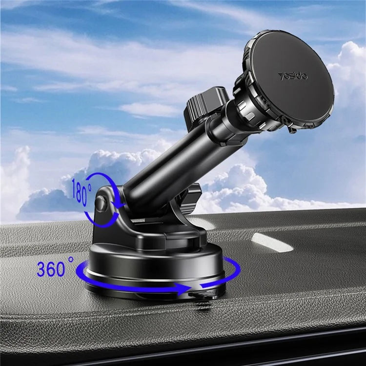 YESIDO C160 360 Degree Rotation Car Sucker Mount Magnetic Mobile Phone Holder with Air Vent Clip
