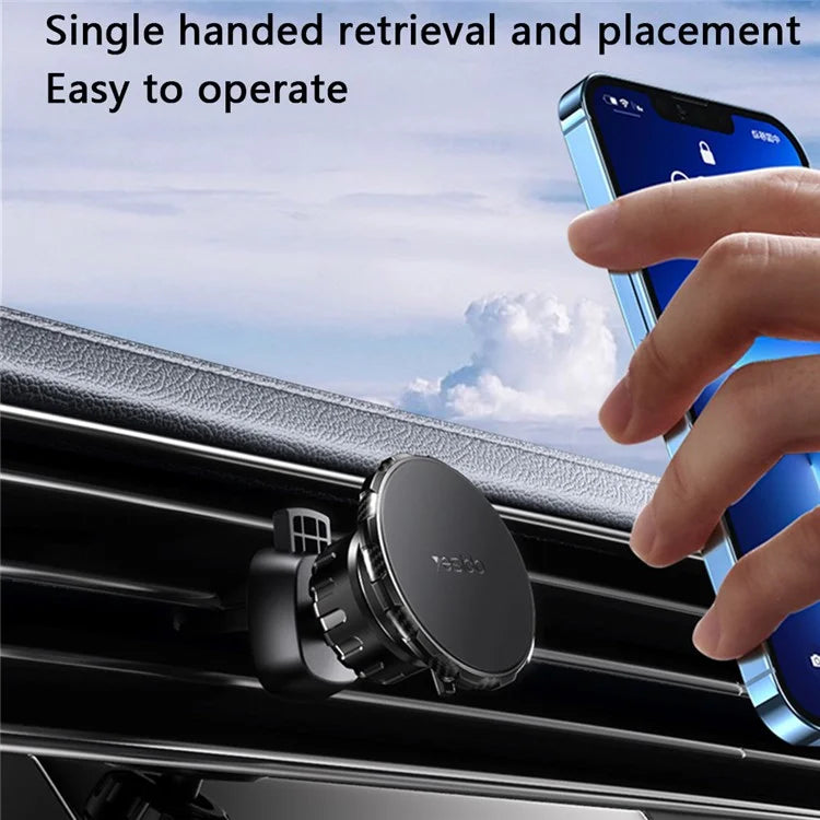 YESIDO C160 360 Degree Rotation Car Sucker Mount Magnetic Mobile Phone Holder with Air Vent Clip