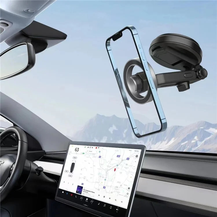 CZ-157 Compatible with MagSafe Phone Holder Suction Cup Base for Car Dashboard / Windshield