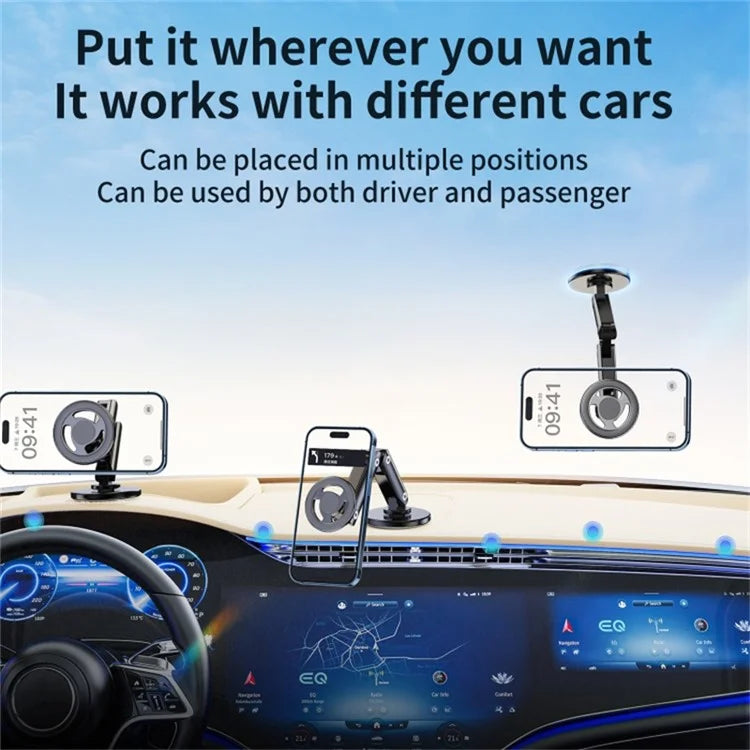 C13 Multi-Angle Adjustable Car Phone Mount Compatible with MagSafe Magnetic Car Phone Holder