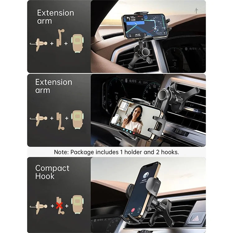 A034 9th Gen Plastic Car Y-shaped Base Air Outlet Clip Bracket Mobile Phone Holder