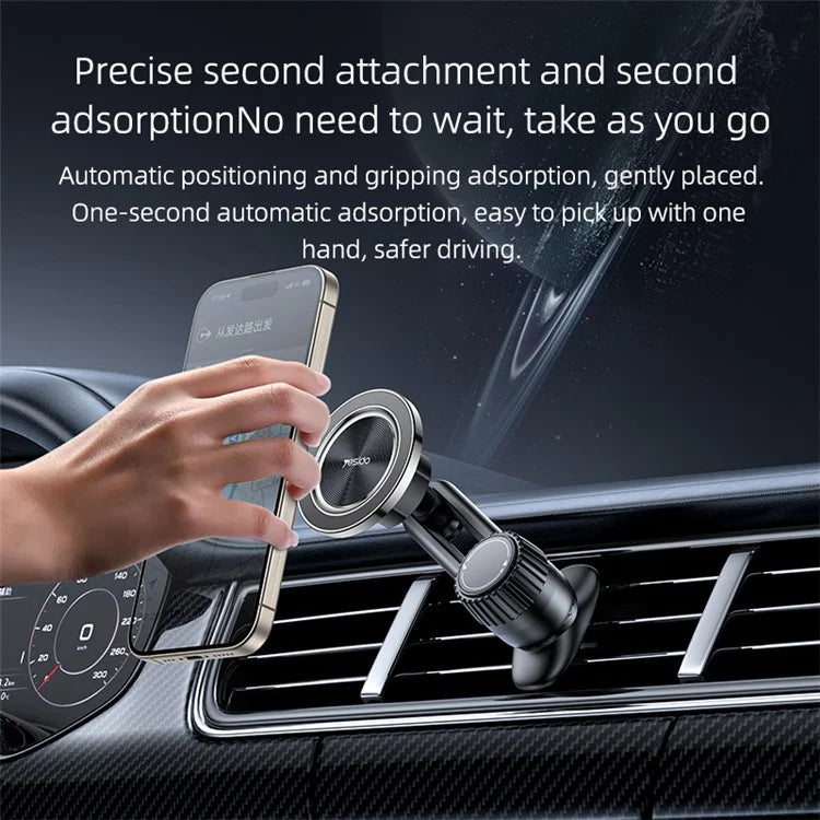 YESIDO C168 Car Air Outlet Clip 360 Degree Rotating Magnetic Phone Holder