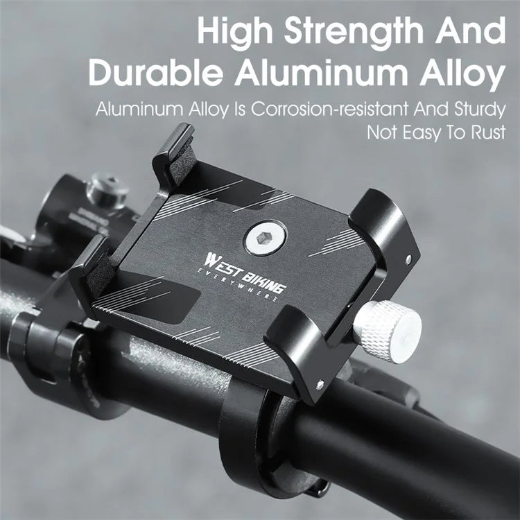 WEST BIKING YP0715068 Bike Handlebar Phone Holder Aluminum Alloy Cycling Phone Bracket