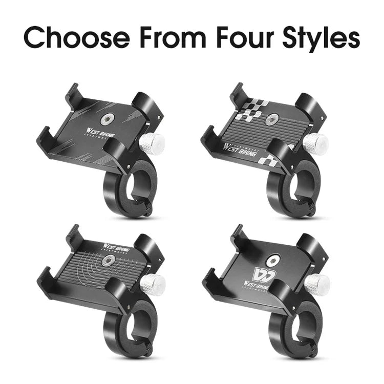 WEST BIKING YP0715068 Bike Handlebar Phone Holder Aluminum Alloy Cycling Phone Bracket