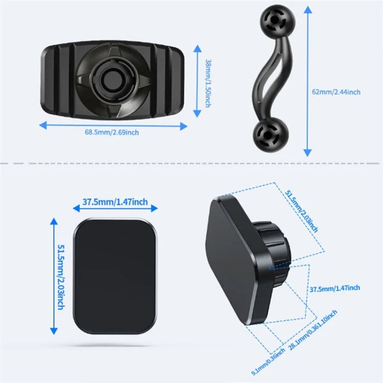 C1 Magnetic Mobile Phone Car Mount Holder 360-Degree Universal Dashboard Cradle