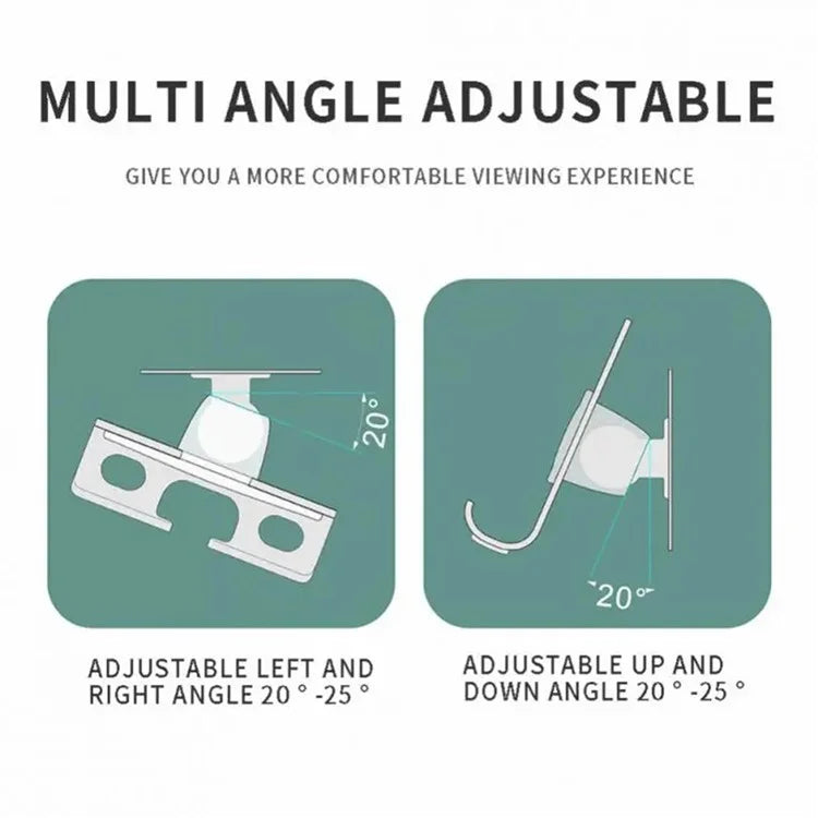 B10 Wall Mount Phone Holder Punch-free Bathroom Adjustable Angle Tablet Stand