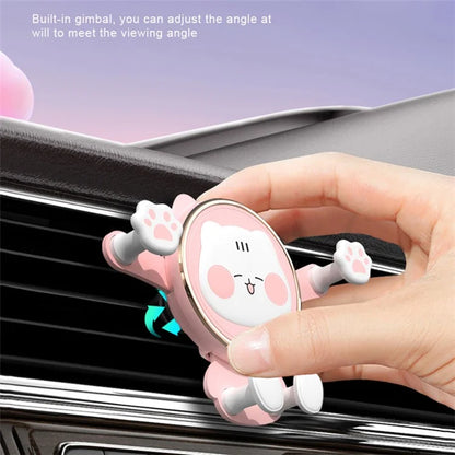 ICARER FAMILY Cat Paw Design Gravity Car Phone Holder