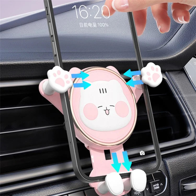 ICARER FAMILY Cat Paw Design Gravity Car Phone Holder
