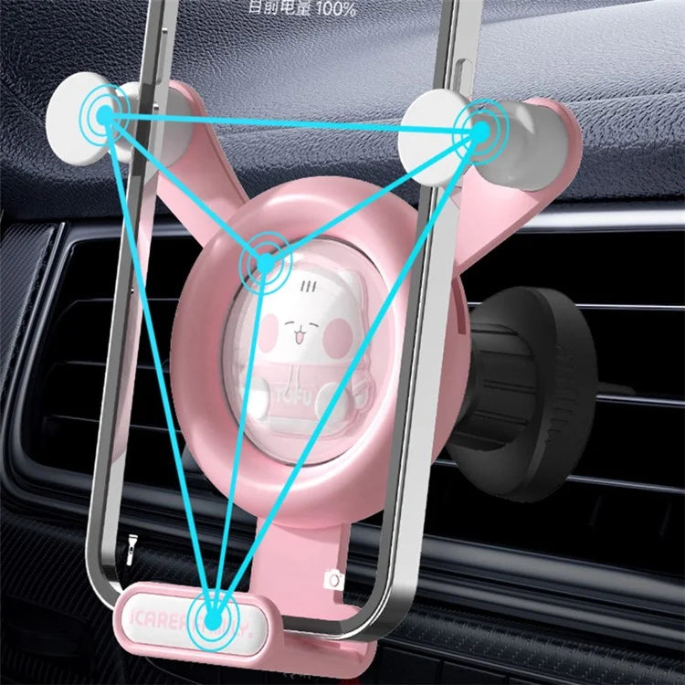 ICARER FAMILY Cartoon Style Car Phone Holder - Air Vent Gravity Phone Mount Stand
