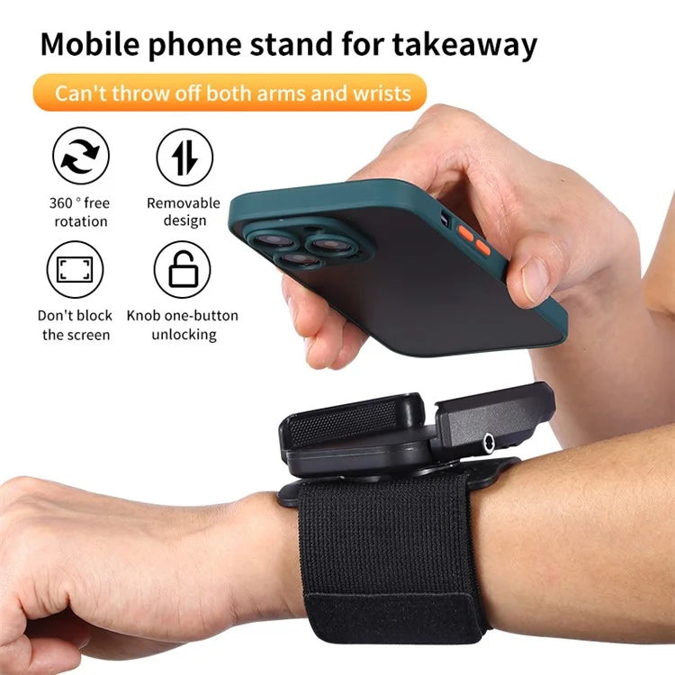 XW-W01 4.0-7.0 inch Phone Holder for iPhone 16 / 16 Plus / 16 Pro / 16 Pro Max Running Fitness Wristband Armband Phone Mount Bracket