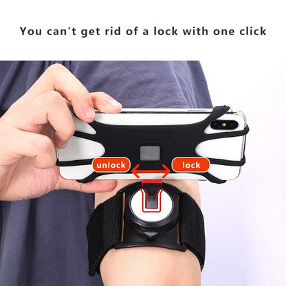 X02 Silicone Strap Design Detachable Phone Holder for iPhone 16 / 16 Plus / 16 Pro / 16 Pro Max Cycling Running Armband Phone Bracket