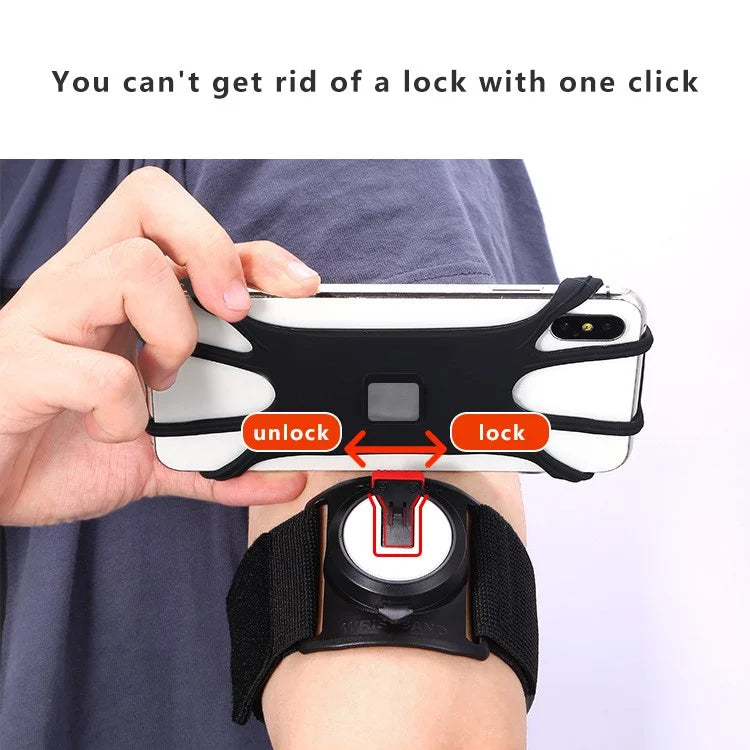 X02 Silicone Strap Design Detachable Phone Holder for iPhone 16 / 16 Plus / 16 Pro / 16 Pro Max Cycling Running Armband Phone Bracket
