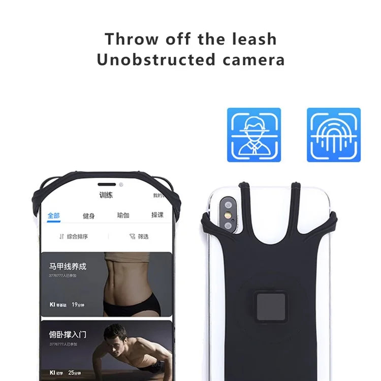X02 Silicone Strap Design Detachable Phone Holder for iPhone 16 / 16 Plus / 16 Pro / 16 Pro Max Cycling Running Armband Phone Bracket