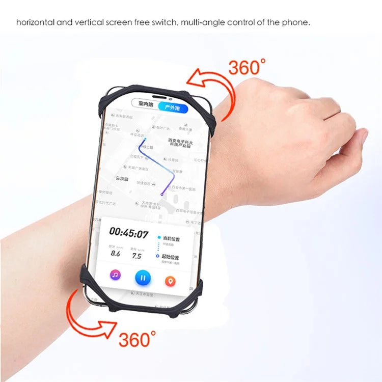 X02 Silicone Strap Design Detachable Phone Holder for iPhone 16 / 16 Plus / 16 Pro / 16 Pro Max Cycling Running Armband Phone Bracket