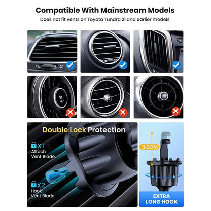 D23+CF Car Phone Holder Air Vent Cell Phone Holder for Car Hands Free Easy Clamp Cradle in Vehicle