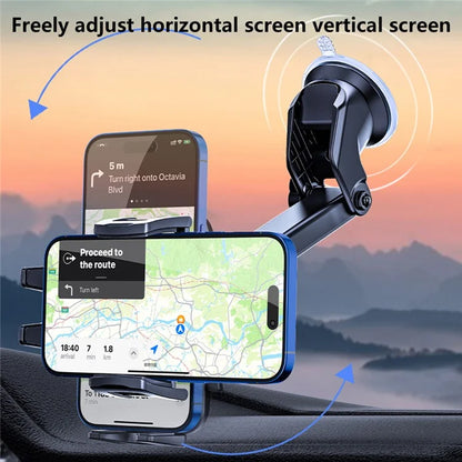 D55+LS Phone Holder Bracket with Suction Cup Base for Car Dashboard Windshield