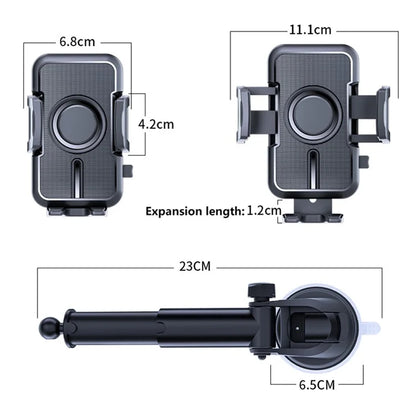 D55+105 Car Dashboard Phone Holder ABS Rotatable Suction Cup Cellphone Bracket