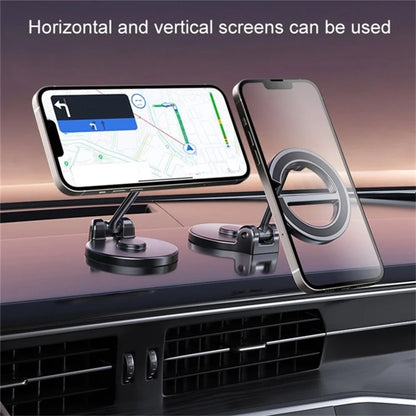 D38 E-Shape Alloy Magnetic Car Phone Holder for iPhone 16 / 16 Plus / 16 Pro / 16 Pro Max Car Dashboard Folding Mount