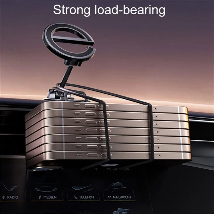 D38 E-Shape Alloy Magnetic Car Phone Holder for iPhone 16 / 16 Plus / 16 Pro / 16 Pro Max Car Dashboard Folding Mount