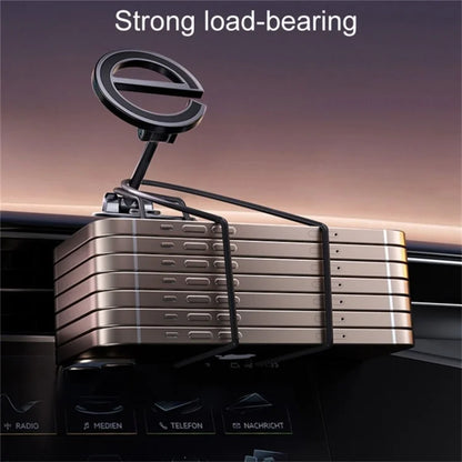 D38 E-Shape Alloy Magnetic Car Phone Holder for iPhone 16 / 16 Plus / 16 Pro / 16 Pro Max Car Dashboard Folding Mount