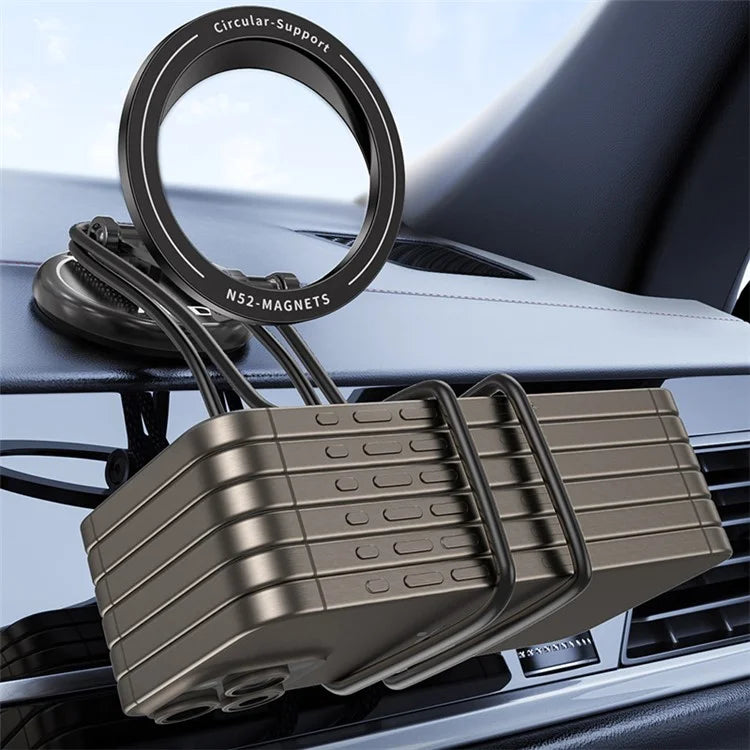 Car Mount Magnetic Phone Holder Rotary Foldable Zinc Alloy Phone Stand Compatible with MagSafe