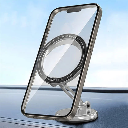 Car Mount Magnetic Phone Holder Rotary Foldable Zinc Alloy Phone Stand Compatible with MagSafe