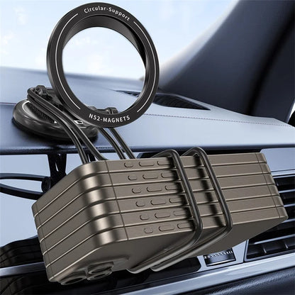 Car Mount Magnetic Phone Holder Rotary Foldable Zinc Alloy Phone Stand Compatible with MagSafe