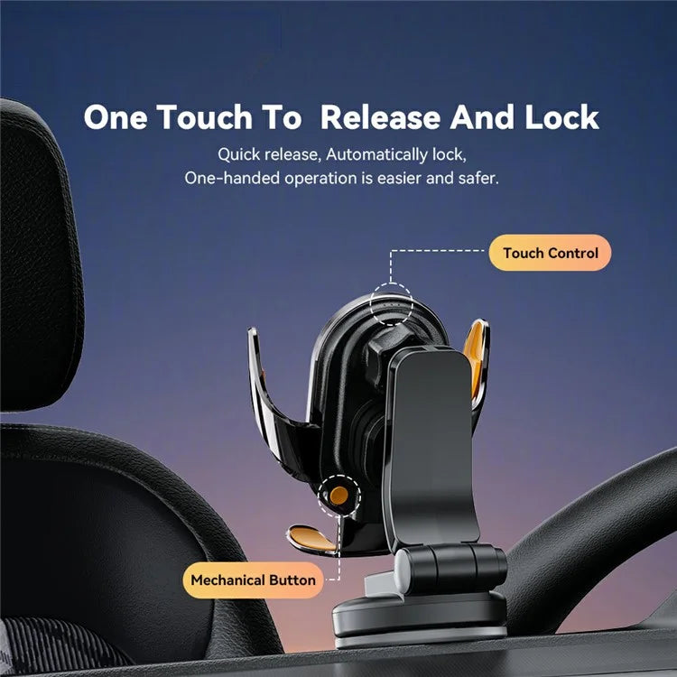 ESSAGER Music Pickup Lighting Car Phone Holder Wireless Charger with Hook+Suction Cup Bottom