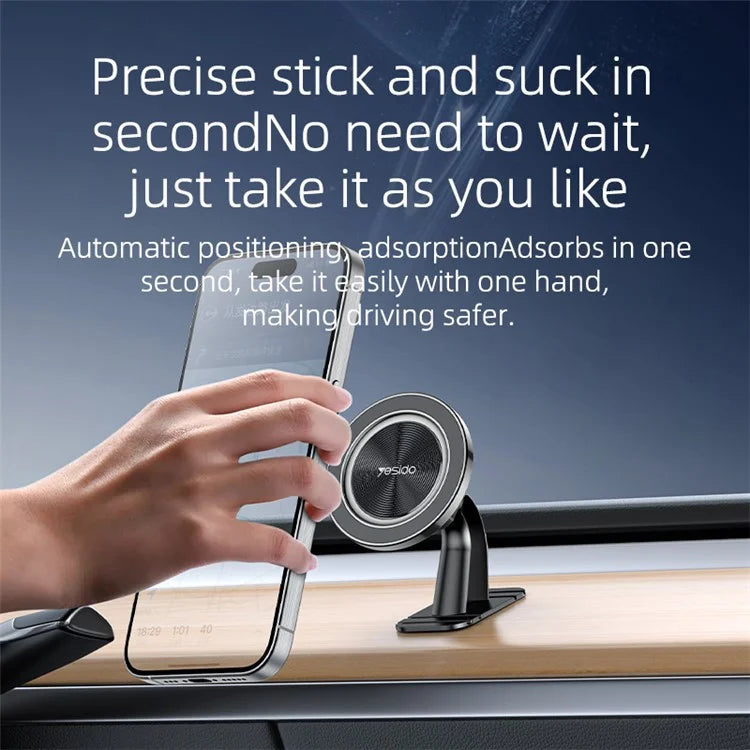 YESIDO C201 Adhesive Bottom Car Mount Phone Bracket Magnetic Holder Compatible with MagSafe