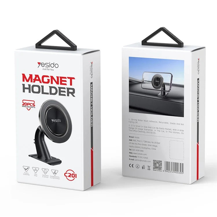YESIDO C201 Adhesive Bottom Car Mount Phone Bracket Magnetic Holder Compatible with MagSafe