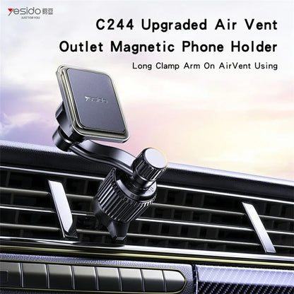 YESIDO C244 Car Air Vent Phone Mount Rotation Magnetic Absorption Cellphone Holder Bracket