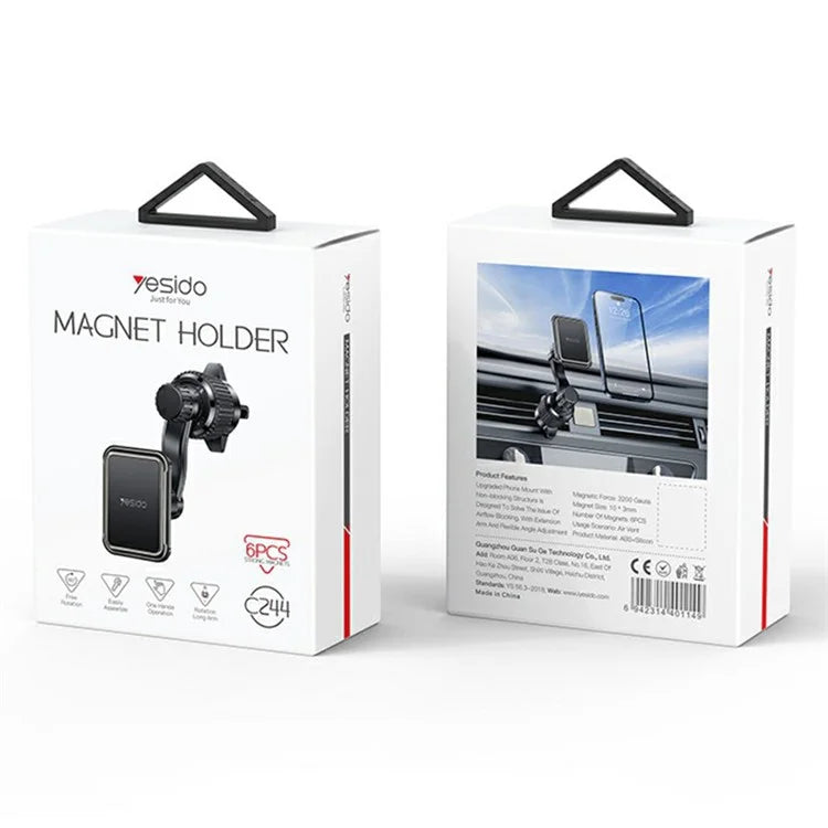 YESIDO C244 Car Air Vent Phone Mount Rotation Magnetic Absorption Cellphone Holder Bracket