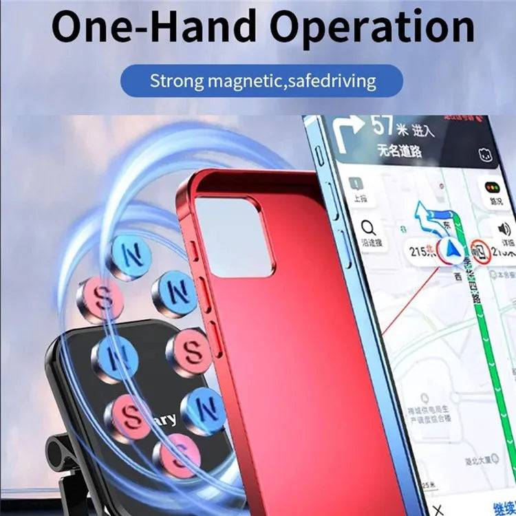 JMARY MH-82 Car Dashboard Mount Magnetic Phone Holder Zinc Alloy Foldable Cellphone Stand