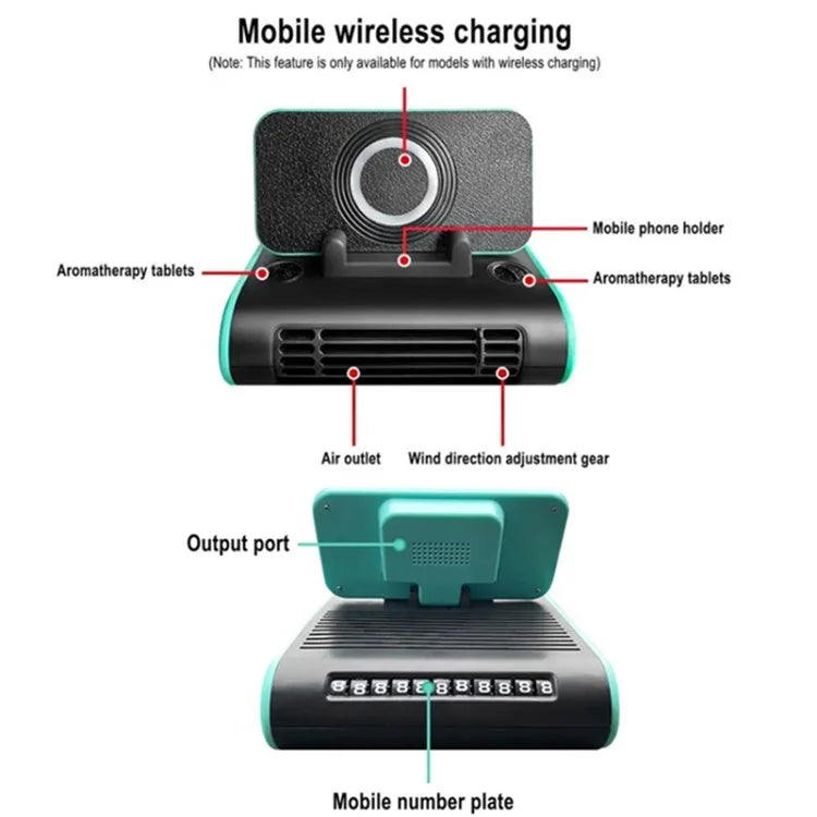 Car Phone Holder 4-in-1 Car Aromatherapy Vehicle Radiator Temporary Parking Number Sign