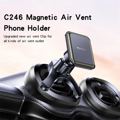 YESIDO C246 Car Air Outlet Hook Clip Magnetic Mobile Phone Holder Bracket