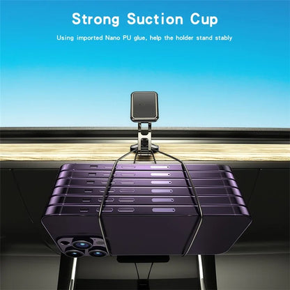 YESIDO C264 Dual Shaft Car Dashboard Monitor Mount Magnetic Phone Holder Adjustable Cellphone Stand