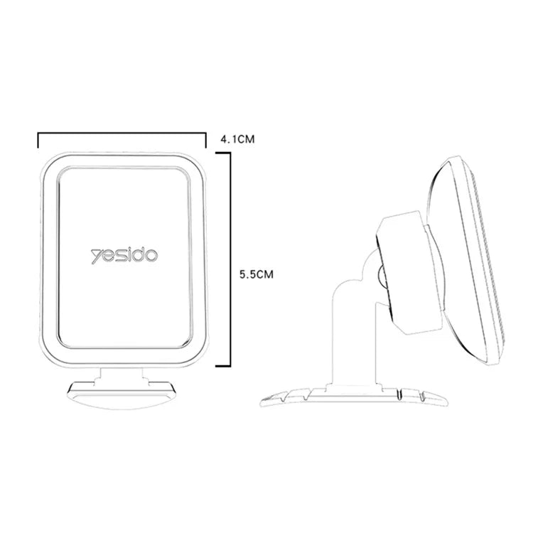YESIDO C204 Self-Adhesive Bottom Car Dashboard Mount Phone Holder Bracket Magnetic Phone Stand
