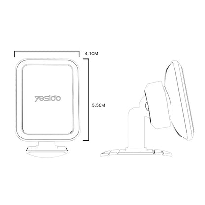 YESIDO C204 Self-Adhesive Bottom Car Dashboard Mount Phone Holder Bracket Magnetic Phone Stand