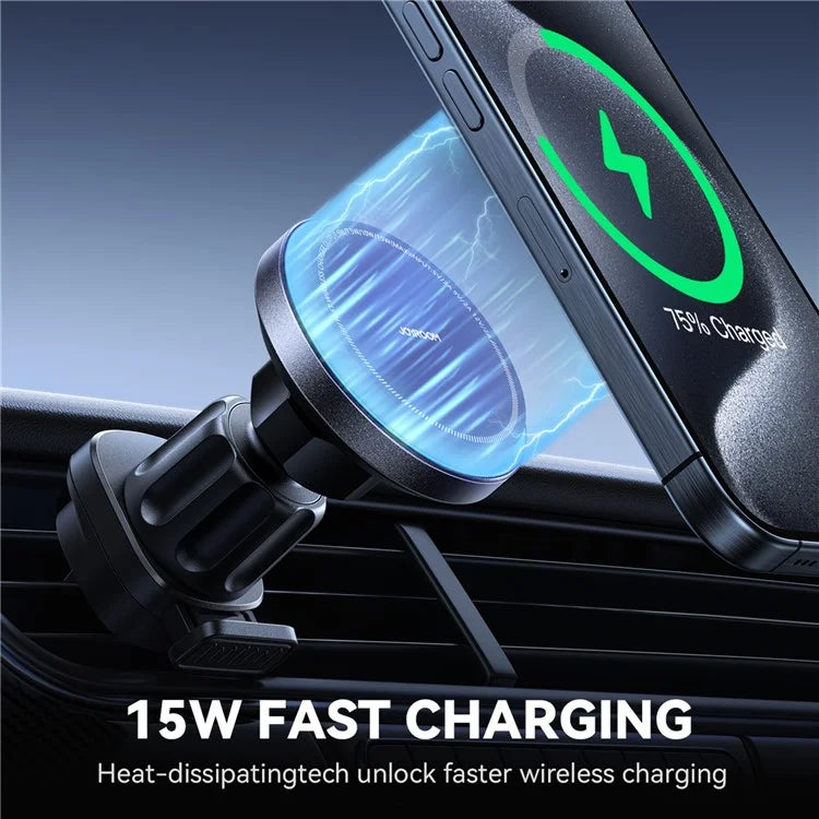 JOYROOM ZS387 15W Magnetic Wireless Charger Air Outlet Hook Car Phone Holder