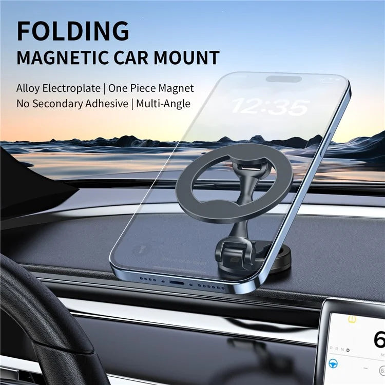 Folding Magnetic Car Mount 360 Degree Rotation Alloy Phone Holder