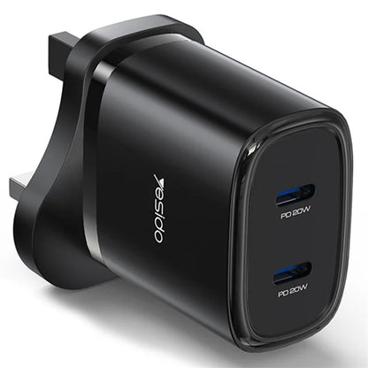 YESIDO YC55 20W Wall Charger UK Plug Charging Adapter with Type-C Cable