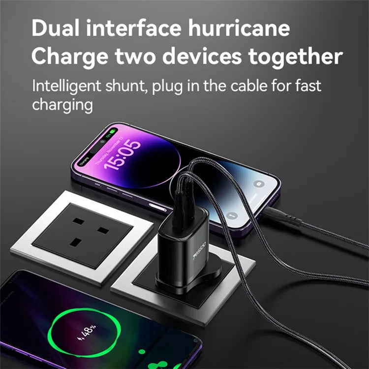 YESIDO YC55 20W Wall Charger UK Plug Charging Adapter with Type-C Cable