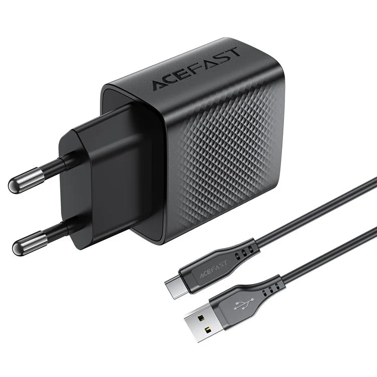 ACEFAST A90 GaN Wall Charger QC 18W Single USB-A Power Adapter with Type-C Cable