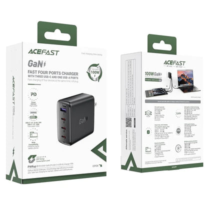 ACEFAST A96 GaN 2 Fast Charger PD 100W 4-Port Power Adapter Travel Charger