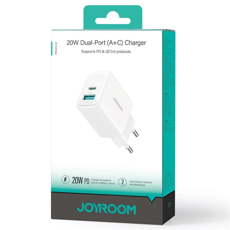 JOYROOM JR-TCF21 20W Fast Charger Type-C + USB-A Dual Port Power Adapter