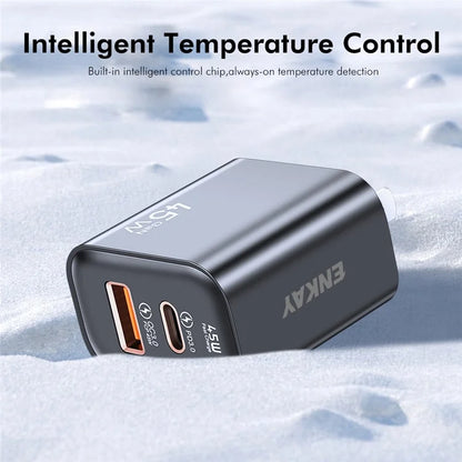 ENKAY ENK-FC001 45W USB-A + Type-C Dual Port Wall Charger Power Adapter