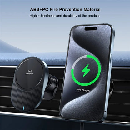 XUNDD XDCH-076 15W Car Phone Holder Wireless Charger with Retractable Cable