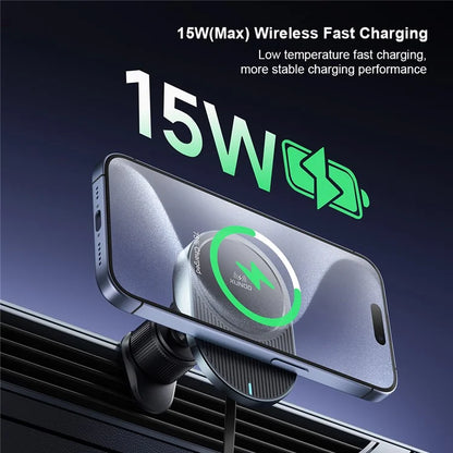XUNDD XDCH-076 15W Car Phone Holder Wireless Charger with Retractable Cable