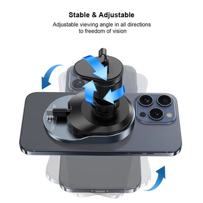 XUNDD XDCH-076 15W Car Phone Holder Wireless Charger with Retractable Cable