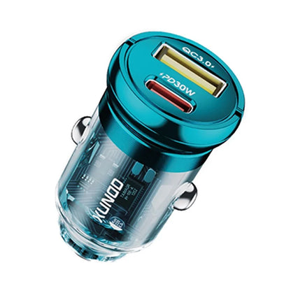 XUNDD XDCH-079 Car Charger Pull Tab PD 30W + QC3.0 Cigarette Lighter Adapter with Indicator Light